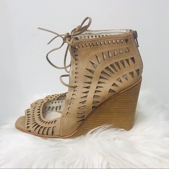 Jeffrey Campbell Rodillo Lace Up brown wedge sandals sz 10. - Picture 4 of 10